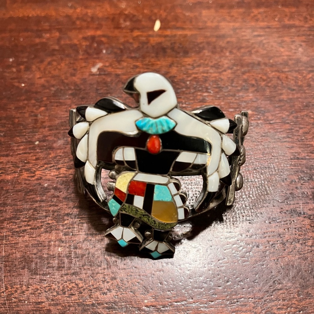 Elegant Multicolor Inlay Bird Cuff Bracelet